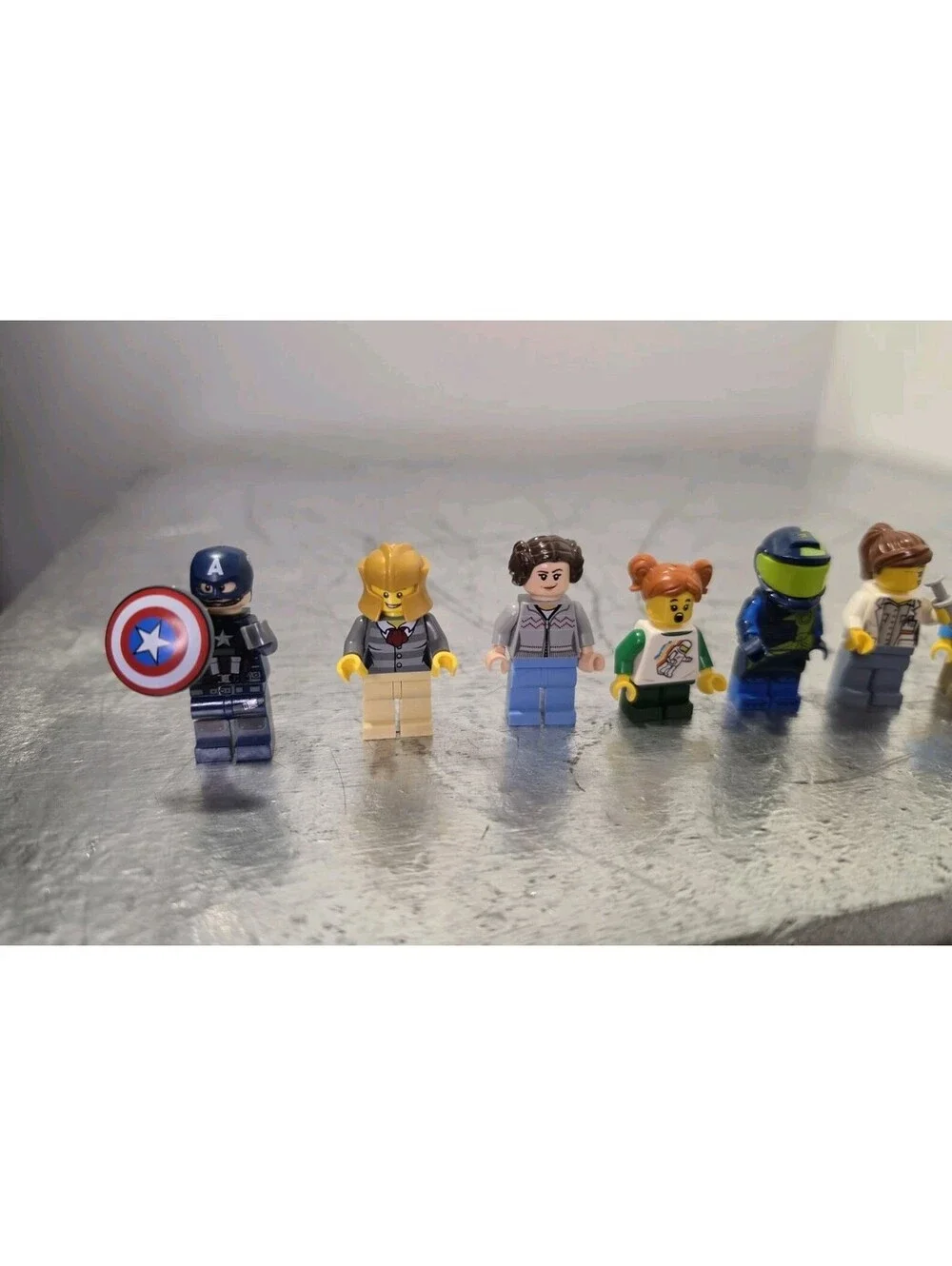 LEGO Minifigure Lot – Marvel Captain America + City Civilians, Space, Racers
